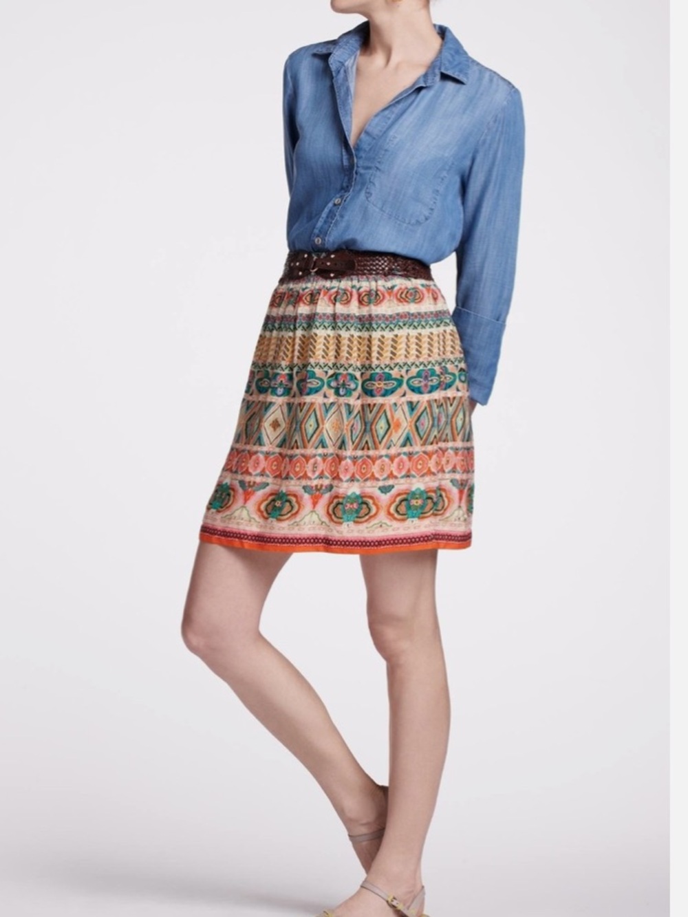 Anthropologie Tanvi Kedia Oroya Echo Embellished Sequin Mini Skirt - XS - Picture 3 of 15